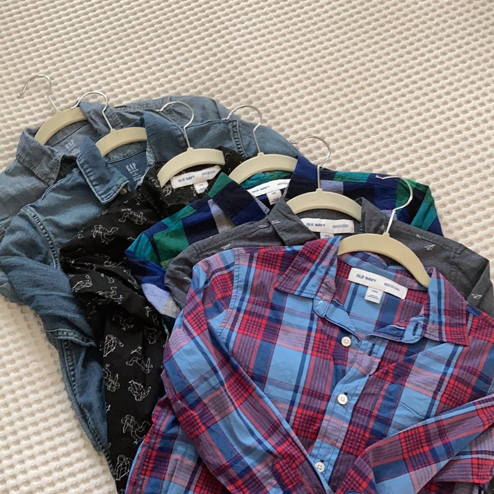Bundle of six Gap/Old Navy Button-up Shirts